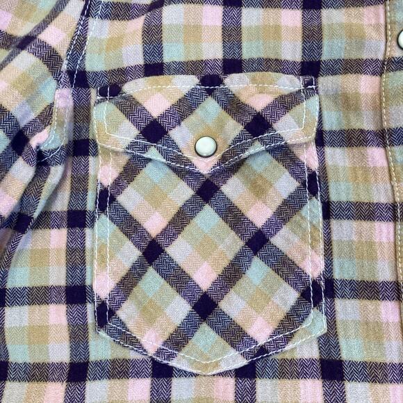 Sundance Sz M Lenora Plaid Flannel Pearl-snap Button-down Shirt Cotton Western - Picture 16 of 16